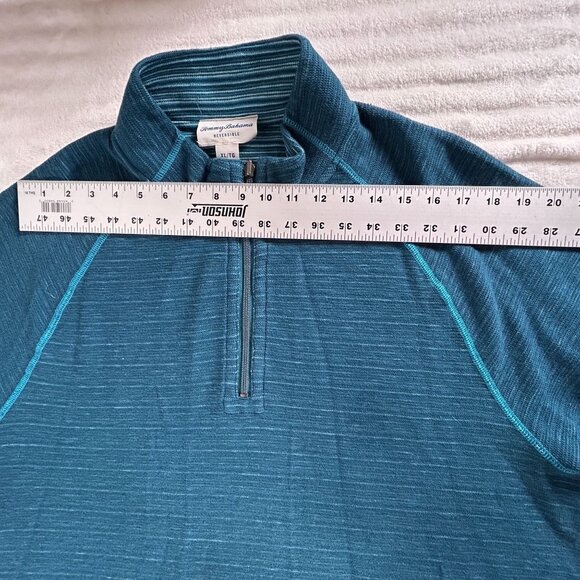 Tommy Bahama Mens Reversible 1/4 Zip Pullover Sweater XL Blue Striped Cotton New - Picture 5 of 7